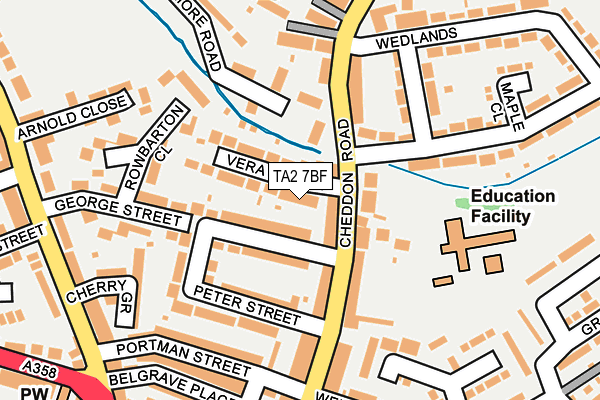 TA2 7BF map - OS OpenMap – Local (Ordnance Survey)