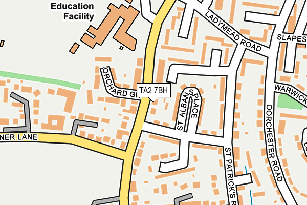 TA2 7BH map - OS OpenMap – Local (Ordnance Survey)