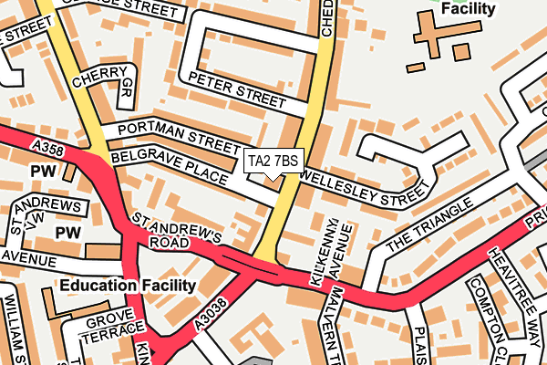 TA2 7BS map - OS OpenMap – Local (Ordnance Survey)