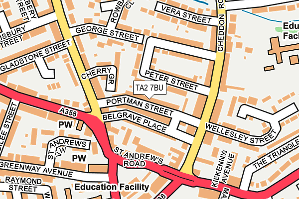 TA2 7BU map - OS OpenMap – Local (Ordnance Survey)