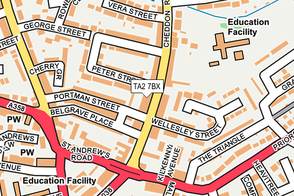 TA2 7BX map - OS OpenMap – Local (Ordnance Survey)