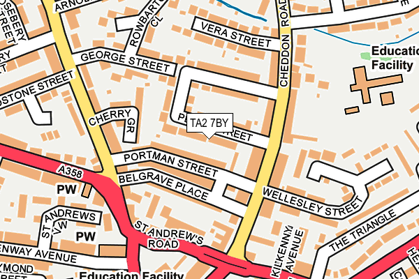 TA2 7BY map - OS OpenMap – Local (Ordnance Survey)