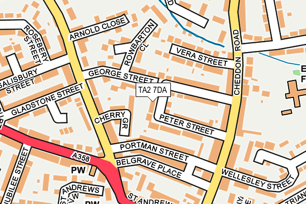 TA2 7DA map - OS OpenMap – Local (Ordnance Survey)