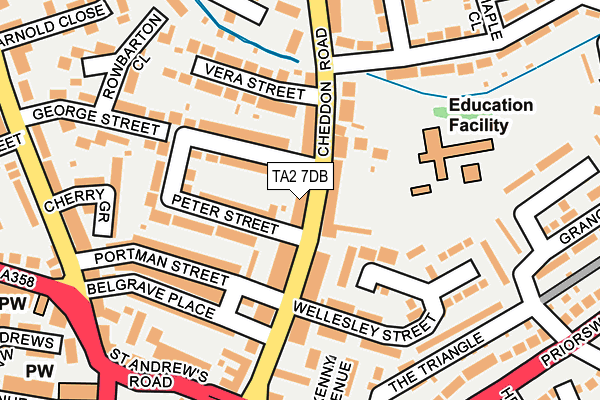 TA2 7DB map - OS OpenMap – Local (Ordnance Survey)