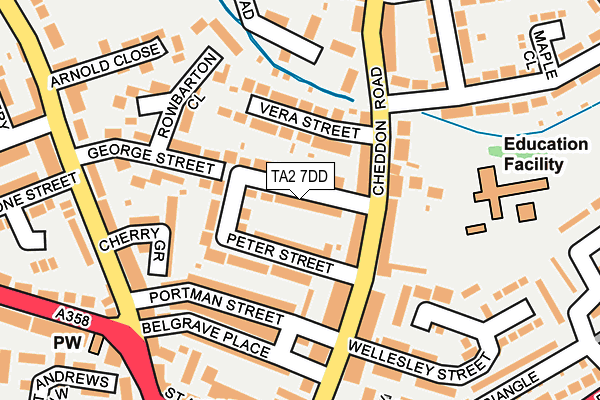 TA2 7DD map - OS OpenMap – Local (Ordnance Survey)