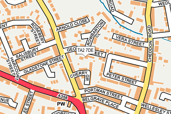 TA2 7DE map - OS OpenMap – Local (Ordnance Survey)