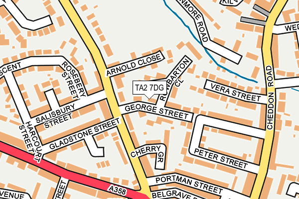 TA2 7DG map - OS OpenMap – Local (Ordnance Survey)