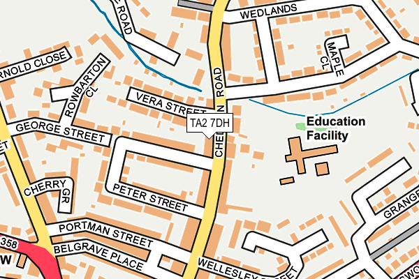 TA2 7DH map - OS OpenMap – Local (Ordnance Survey)