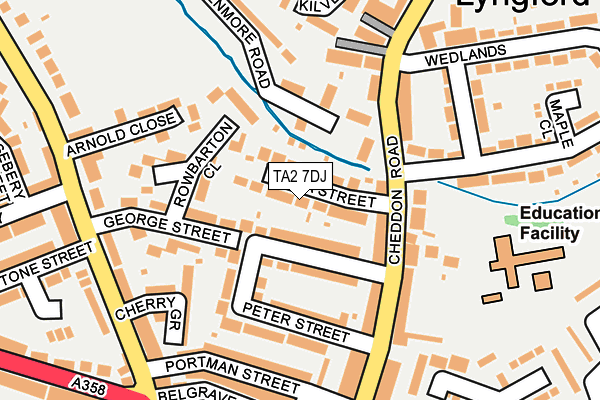 TA2 7DJ map - OS OpenMap – Local (Ordnance Survey)
