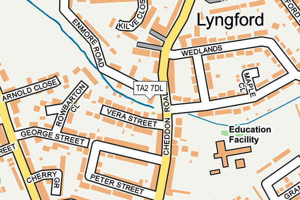 TA2 7DL map - OS OpenMap – Local (Ordnance Survey)