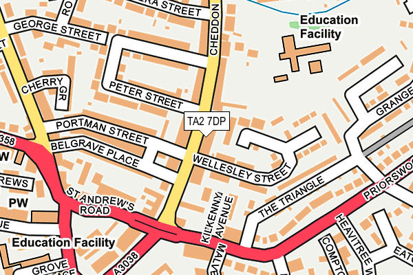 TA2 7DP map - OS OpenMap – Local (Ordnance Survey)