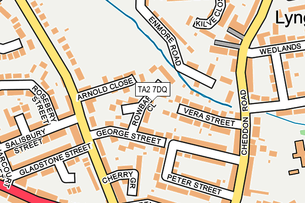 TA2 7DQ map - OS OpenMap – Local (Ordnance Survey)