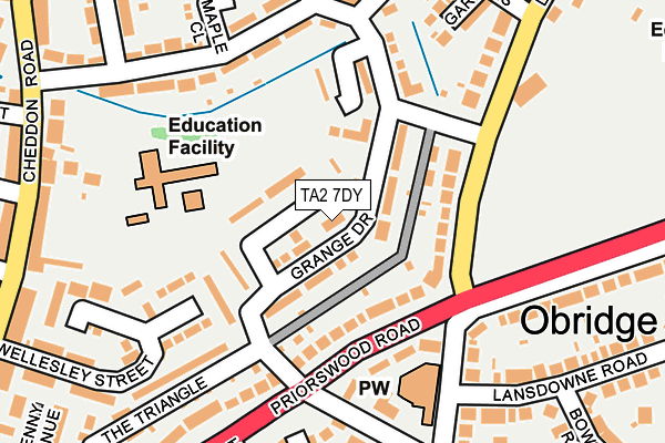 TA2 7DY map - OS OpenMap – Local (Ordnance Survey)