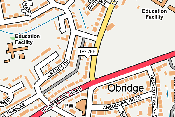 TA2 7EE map - OS OpenMap – Local (Ordnance Survey)