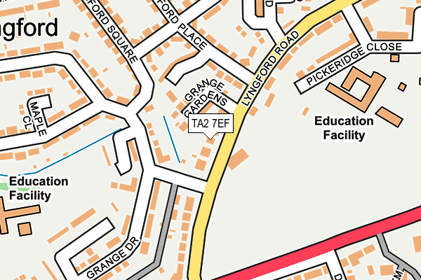 TA2 7EF map - OS OpenMap – Local (Ordnance Survey)