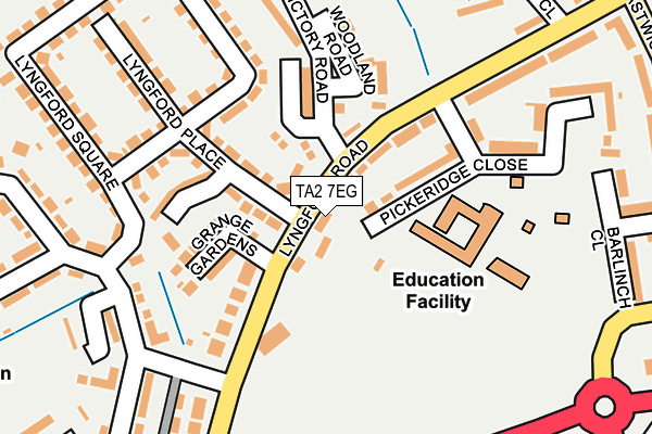 TA2 7EG map - OS OpenMap – Local (Ordnance Survey)
