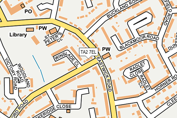 TA2 7EL map - OS OpenMap – Local (Ordnance Survey)