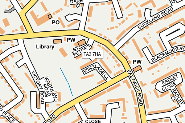 TA2 7HA map - OS OpenMap – Local (Ordnance Survey)