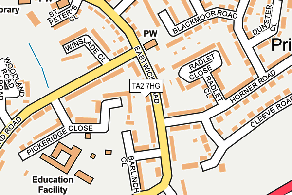 TA2 7HG map - OS OpenMap – Local (Ordnance Survey)