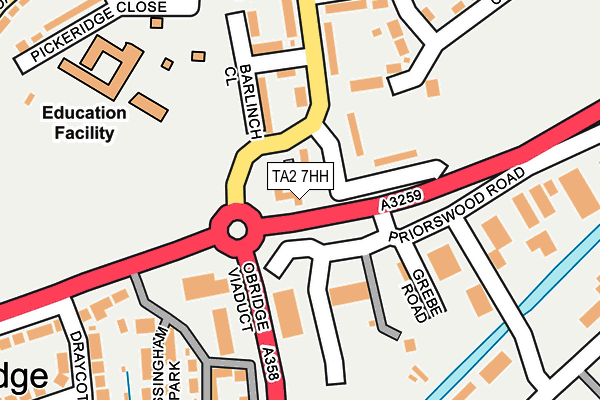 TA2 7HH map - OS OpenMap – Local (Ordnance Survey)