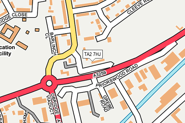 TA2 7HJ map - OS OpenMap – Local (Ordnance Survey)