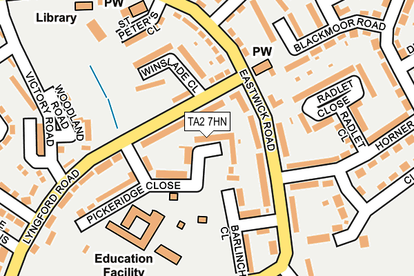 TA2 7HN map - OS OpenMap – Local (Ordnance Survey)
