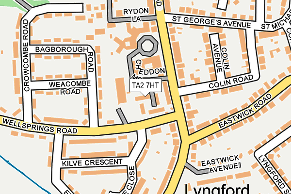 TA2 7HT map - OS OpenMap – Local (Ordnance Survey)