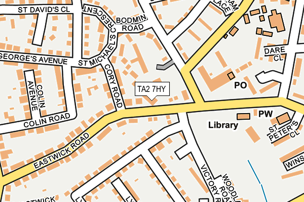 TA2 7HY map - OS OpenMap – Local (Ordnance Survey)