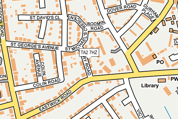 TA2 7HZ map - OS OpenMap – Local (Ordnance Survey)