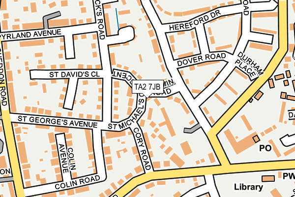 TA2 7JB map - OS OpenMap – Local (Ordnance Survey)