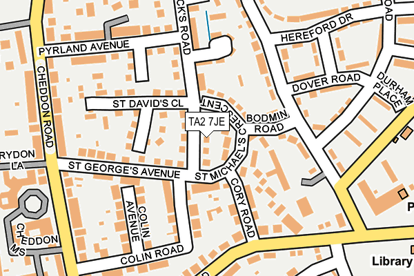 TA2 7JE map - OS OpenMap – Local (Ordnance Survey)