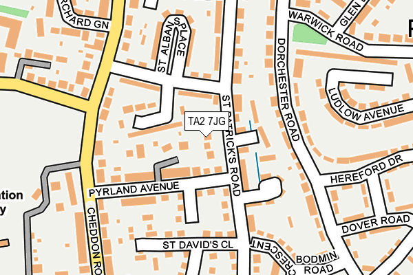 TA2 7JG map - OS OpenMap – Local (Ordnance Survey)