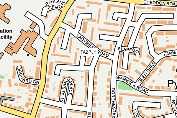 TA2 7JH map - OS OpenMap – Local (Ordnance Survey)