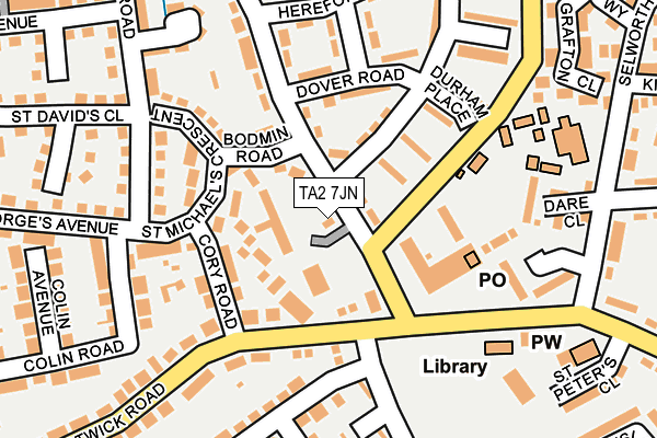 TA2 7JN map - OS OpenMap – Local (Ordnance Survey)