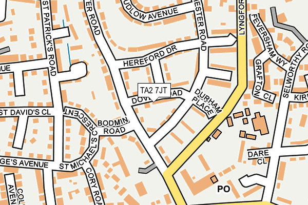 TA2 7JT map - OS OpenMap – Local (Ordnance Survey)