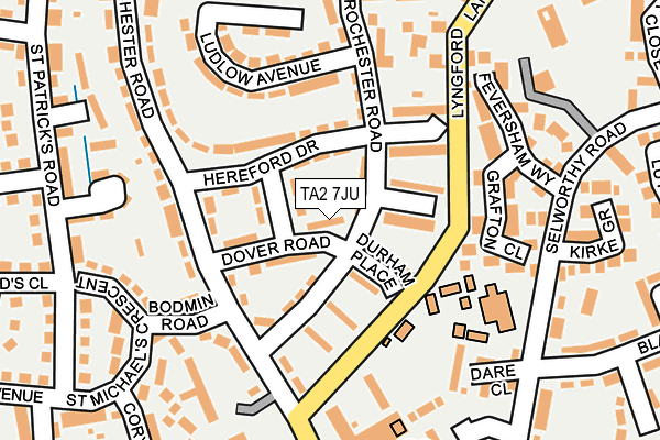 TA2 7JU map - OS OpenMap – Local (Ordnance Survey)