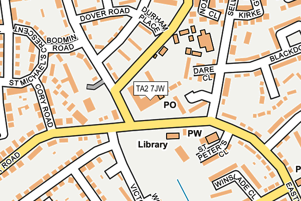 TA2 7JW map - OS OpenMap – Local (Ordnance Survey)