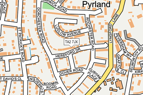 TA2 7JX map - OS OpenMap – Local (Ordnance Survey)