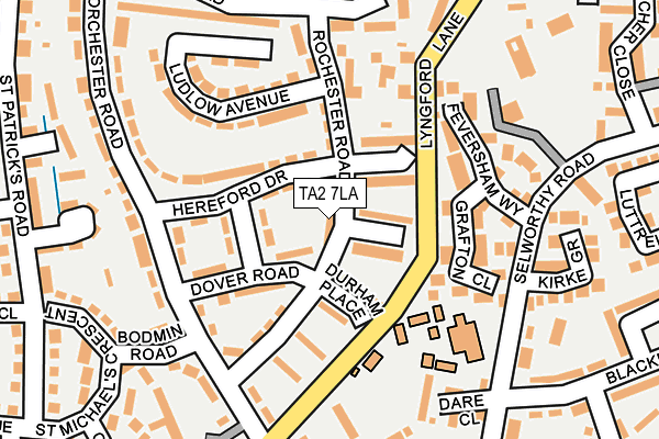 TA2 7LA map - OS OpenMap – Local (Ordnance Survey)