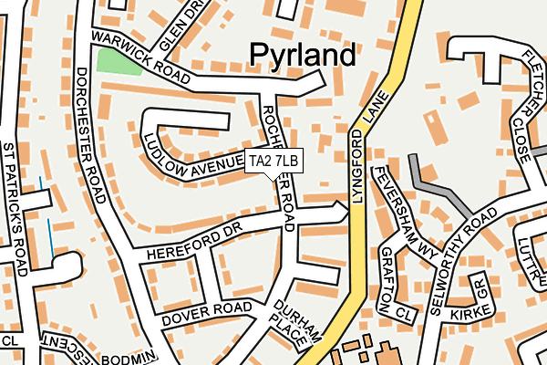 TA2 7LB map - OS OpenMap – Local (Ordnance Survey)