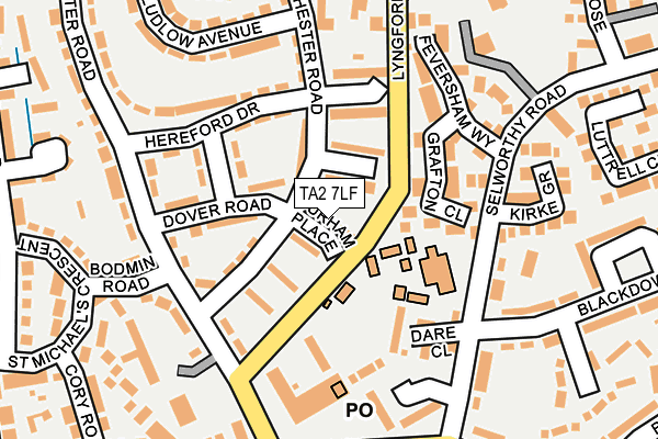 TA2 7LF map - OS OpenMap – Local (Ordnance Survey)