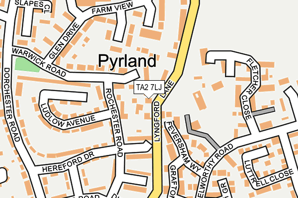 TA2 7LJ map - OS OpenMap – Local (Ordnance Survey)