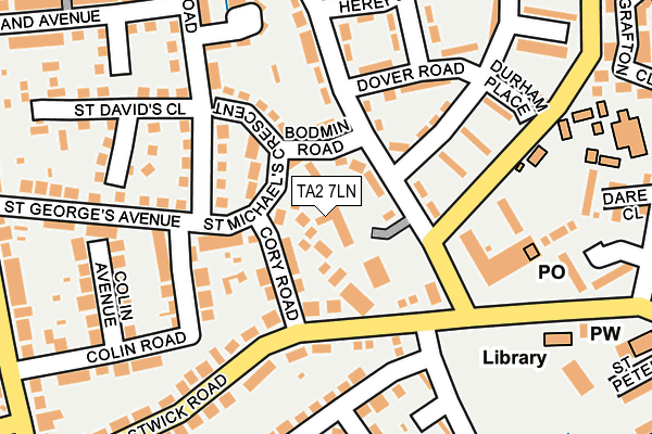 TA2 7LN map - OS OpenMap – Local (Ordnance Survey)