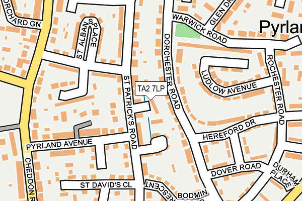 TA2 7LP map - OS OpenMap – Local (Ordnance Survey)