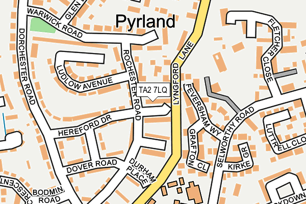TA2 7LQ map - OS OpenMap – Local (Ordnance Survey)