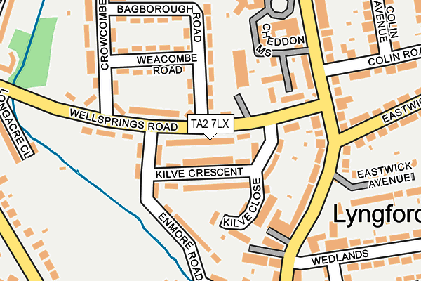 TA2 7LX map - OS OpenMap – Local (Ordnance Survey)