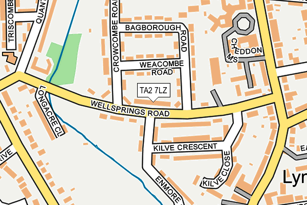 TA2 7LZ map - OS OpenMap – Local (Ordnance Survey)