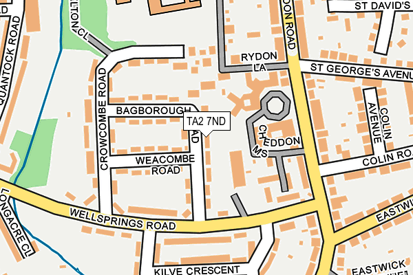 TA2 7ND map - OS OpenMap – Local (Ordnance Survey)