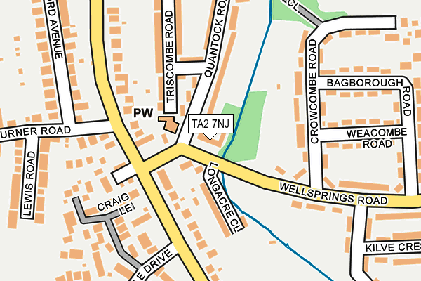 TA2 7NJ map - OS OpenMap – Local (Ordnance Survey)