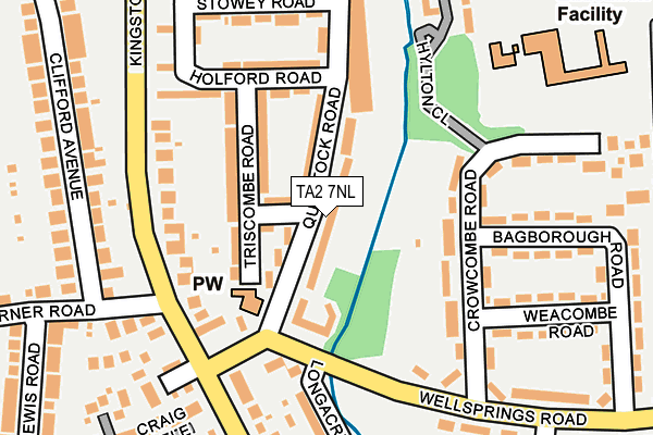 TA2 7NL map - OS OpenMap – Local (Ordnance Survey)